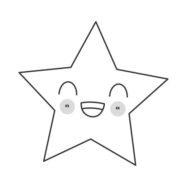Ikon kawaii star - Stok Vektor