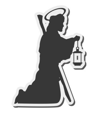 Saint joseph siluet simge