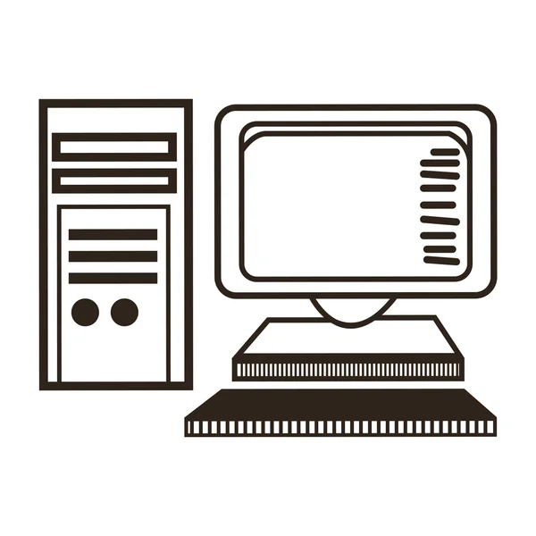 Pictogram van de computer bureau — Stockvector