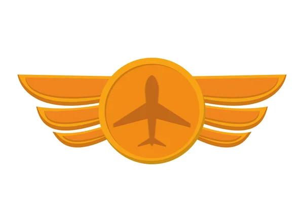 Ícone emblema aeronáutico — Vetor de Stock