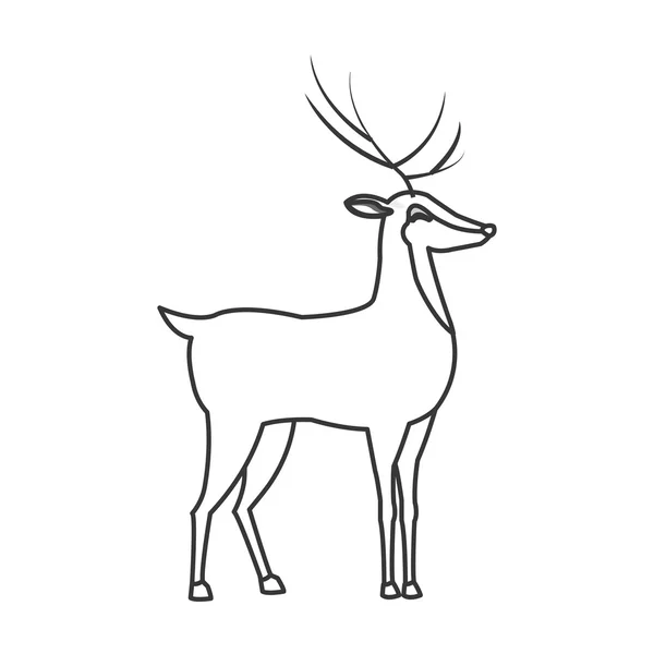 Single reindeer icon — Stock Vector