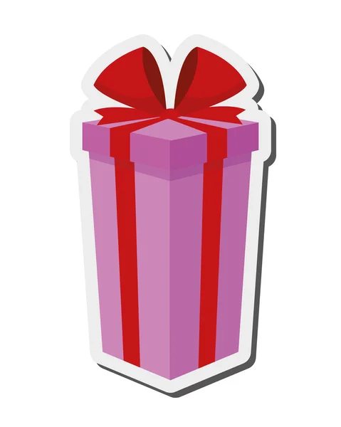 Gift Box met boog pictogram — Stockvector