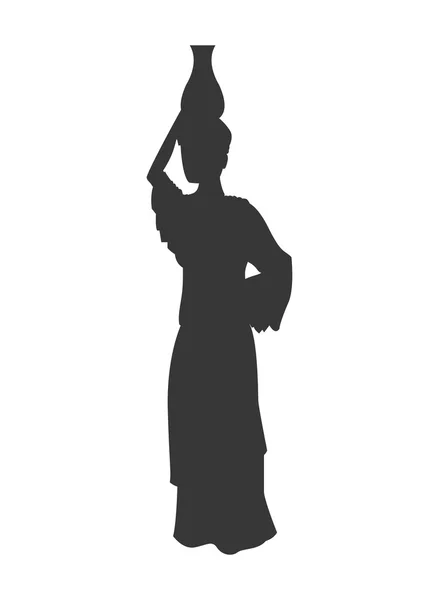 Mujer llevando silueta de agua icono — Vector de stock