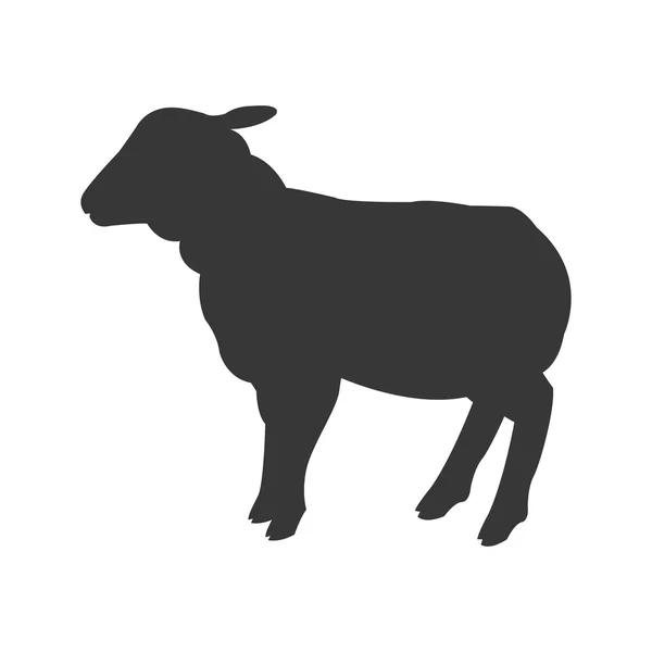 Icono de silueta de oveja — Vector de stock