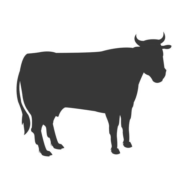 Icône silhouette vache — Image vectorielle