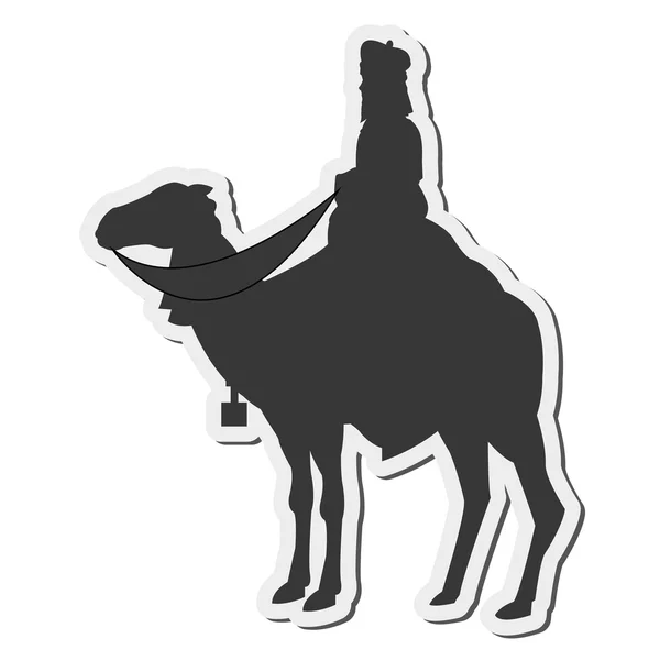 Magi with camel silhouette icon — Stock Vector