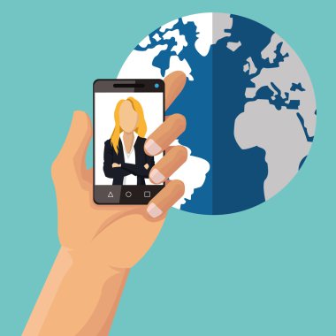 iş kadını insan kaynakları iş simgesi. Vektör grafiği