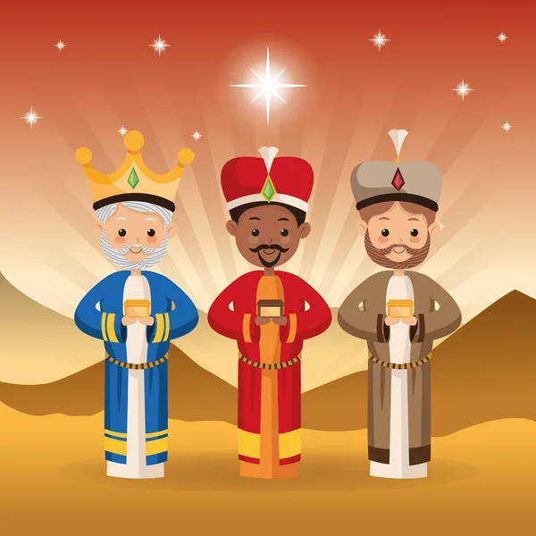 Tre vise manna ikonen. God jul design. Vektorgrafik — Stock vektor