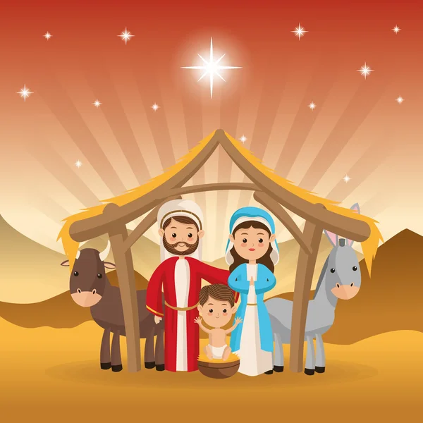 Santo ícone da família. Feliz Natal design. Gráfico vetorial —  Vetores de Stock