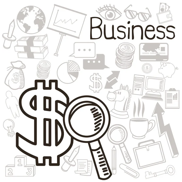 Business and icon set. Business. Vector graphic — Stock Vector