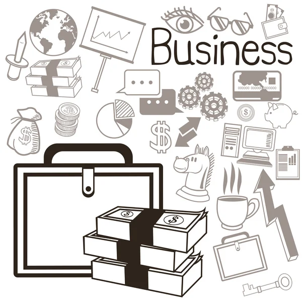 Business and icon set. Business. Vector graphic — Stock Vector