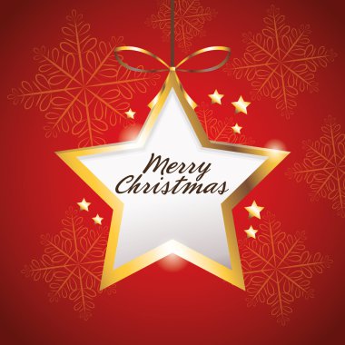 yıldız dekorasyon mutlu noel simgesi. Vektör grafiği