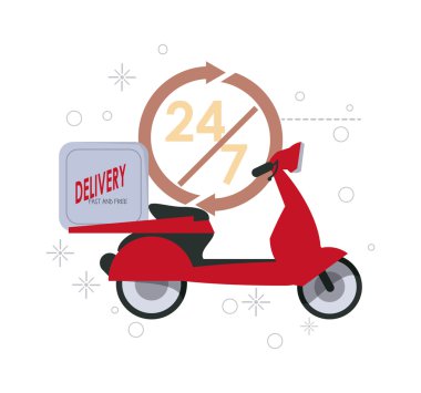 red motorcyle icon. Delivery and Shipping. Vector graphic clipart