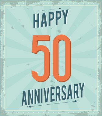 50 yıl. Yıldönümünü kutluyoruz. Vektör grafiği