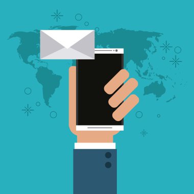 zarf ve akıllı telefon simgesi. E-posta tasarımı. Vektör grafiği