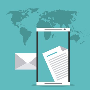 zarf ve akıllı telefon simgesi. E-posta tasarımı. Vektör grafiği