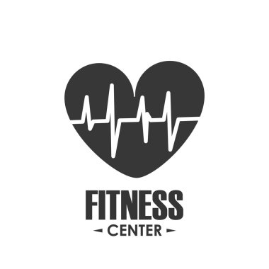 kalp nabız simgesi. Fitness tasarımı. Vektör grafiği