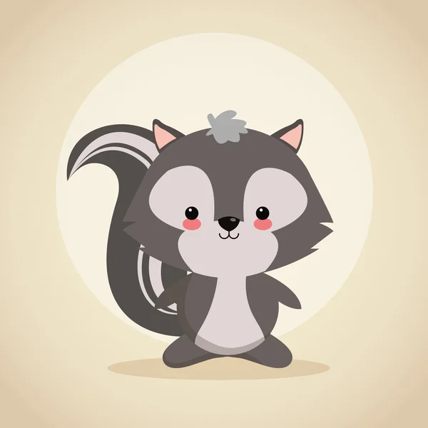 Ícone de desenhos animados Skunk. Animal da floresta. Gráfico vetorial —  Vetores de Stock