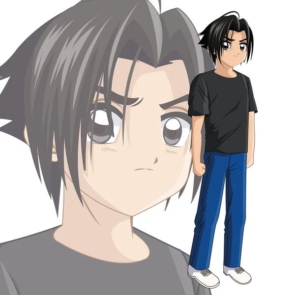 Anime Young Male Isolated Icon imagem vetorial de djv© 605615544