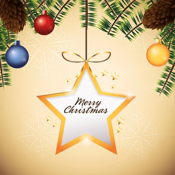 star sphere merry christmas icon. Vector graphic