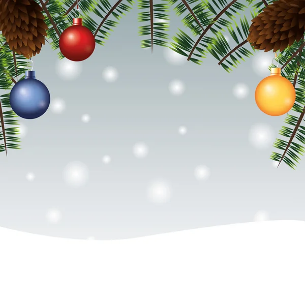 Esfera deja feliz icono de Navidad. Gráfico vectorial — Vector de stock