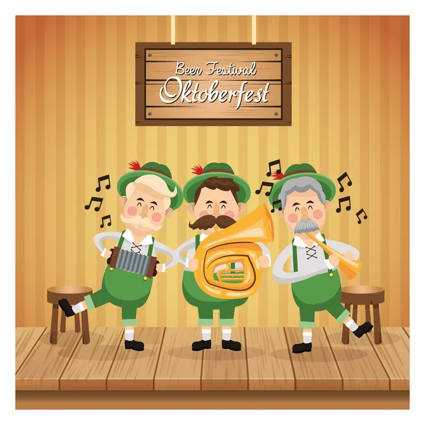 Rajzfilm férfi Oktoberfest ikonra. Vektorgrafika — Stock Vector