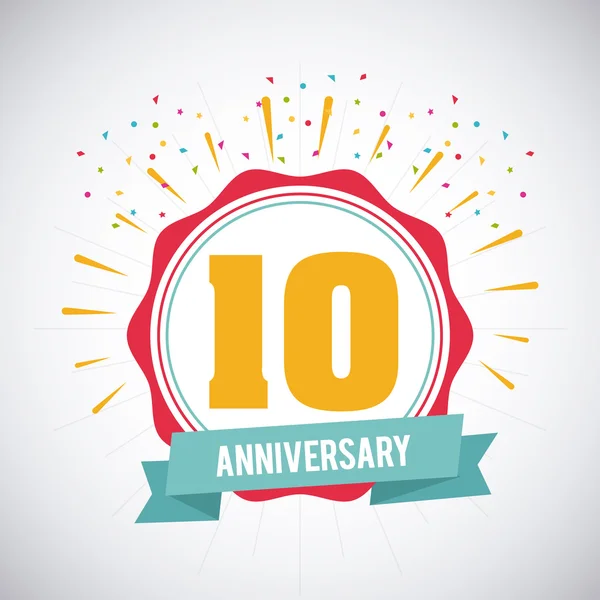 10 Year. Celebrating Anniversary. Vector graphic — Stock Vector