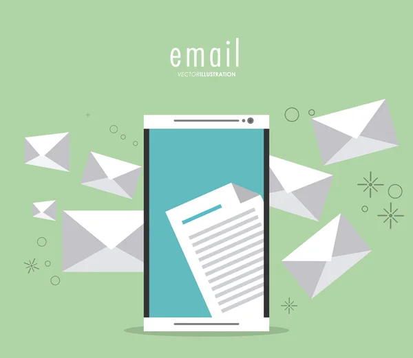 Briefumschlag und Smartphone-Symbol. E-Mail-Design. Vektorgrafik — Stockvektor