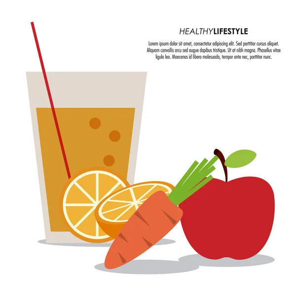 Äpple och morot ikon. Hälsosam mat. Vektorgrafik — Stock vektor