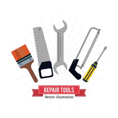 Ağrı fırçası, anahtar tornavida takım simgesini gördü. Vektör grafiği