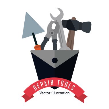 çekiç anahtarı pliers spatula simgesi. Vektör grafiği