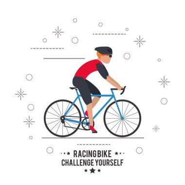 bisiklet yarış erkek karikatür kendinizi simgesi meydan. Vektör grafiği