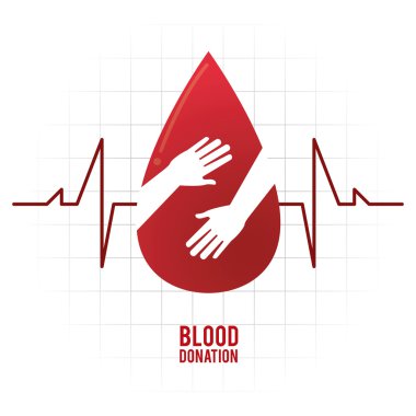 damla el darbe kan bağışı simgesi. Vektör grafiği