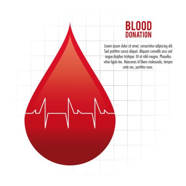 nabız kardiyo kan bağışı simgesi bırakın. Vektör grafiği