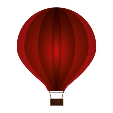 Kırmızı dokulu sıcak hava balonu simgesini