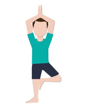 Yoga yapan adam poz simgesi