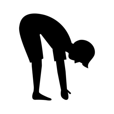 Yoga adam poz siluet simge