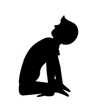 Yoga adam poz siluet simge