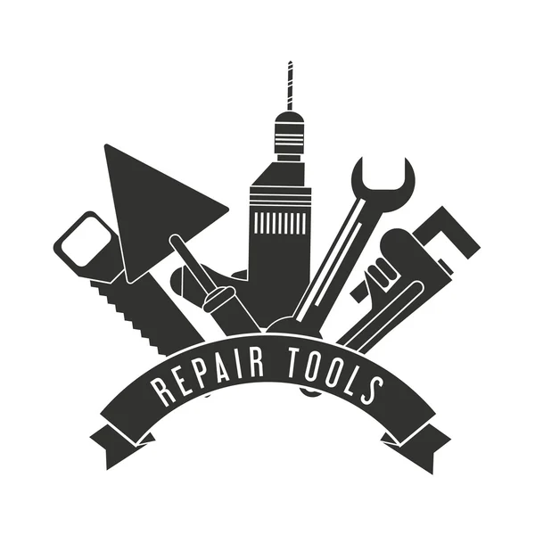 Bohrspachtelsäge Werkzeug Symbol. Reparaturkonzept. Vektorgraph — Stockvektor