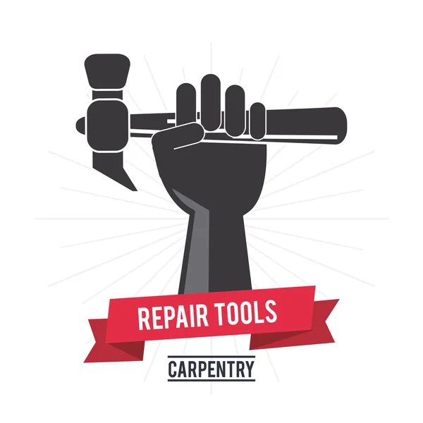 Hammer hand tool icon. Repair concept. Vector graphic — Stock Vector