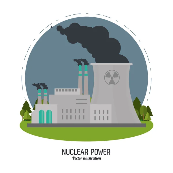 Icono de la industria de energía nuclear. Gráfico vectorial — Archivo Imágenes Vectoriales