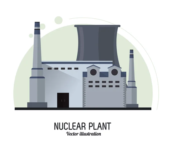 Icono de la industria de energía nuclear. Gráfico vectorial — Vector de stock