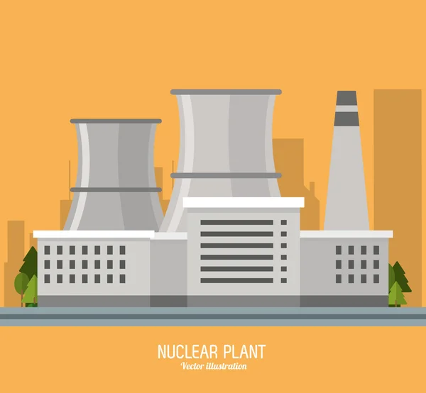 Icono de la industria de árboles de energía nuclear. Gráfico vectorial — Vector de stock