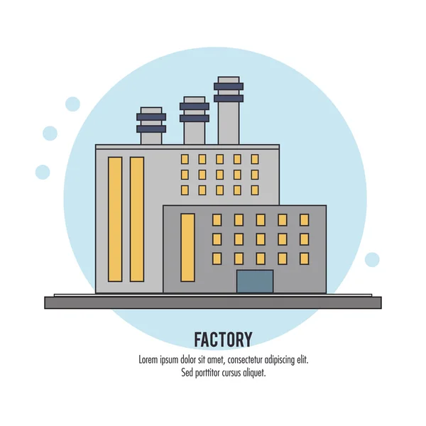 Bâtiment usine cheminée usine icône de l'industrie. Graphique vectoriel — Image vectorielle