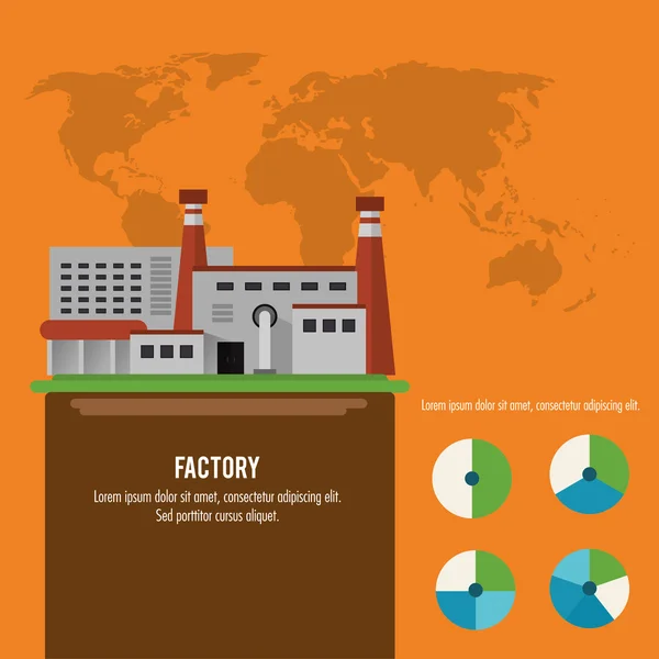 Carte infographique de l'usine de terre icône. Graphique vectoriel — Image vectorielle