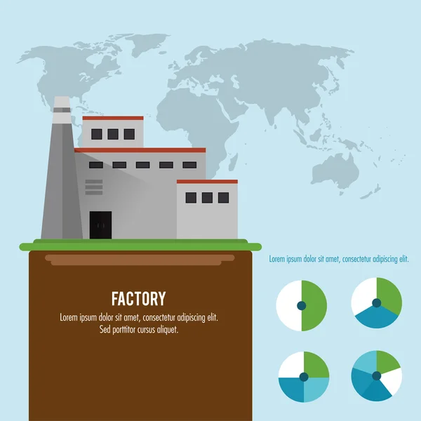 Carte infographique de l'usine de terre icône. Graphique vectoriel — Image vectorielle