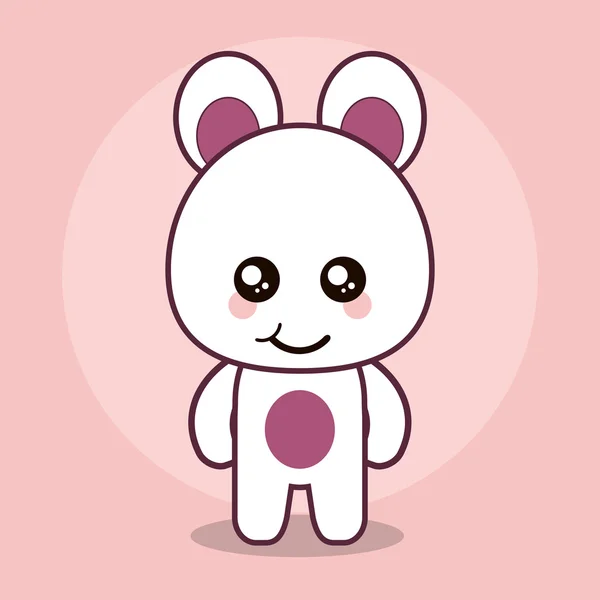 Bear teddy kawaii cartoon happy cute icon. Vector graphic — Stock Vector