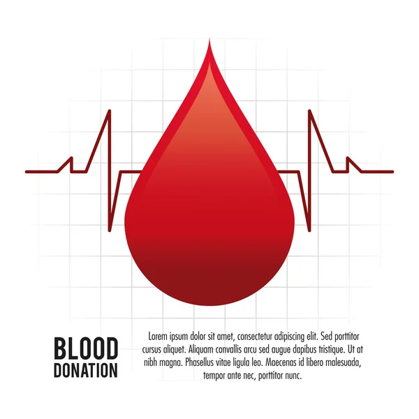 Ikona dárcovství krve v Cardio. Vektorová grafika — Stockový vektor