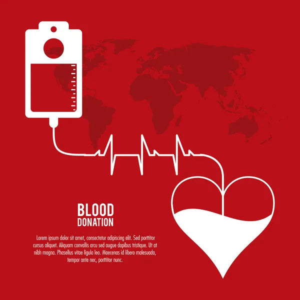 Ikona darování krve pytle. Vektorová grafika — Stockový vektor