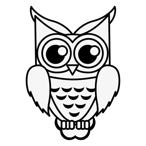 Icône dessin animé hibou — Image vectorielle